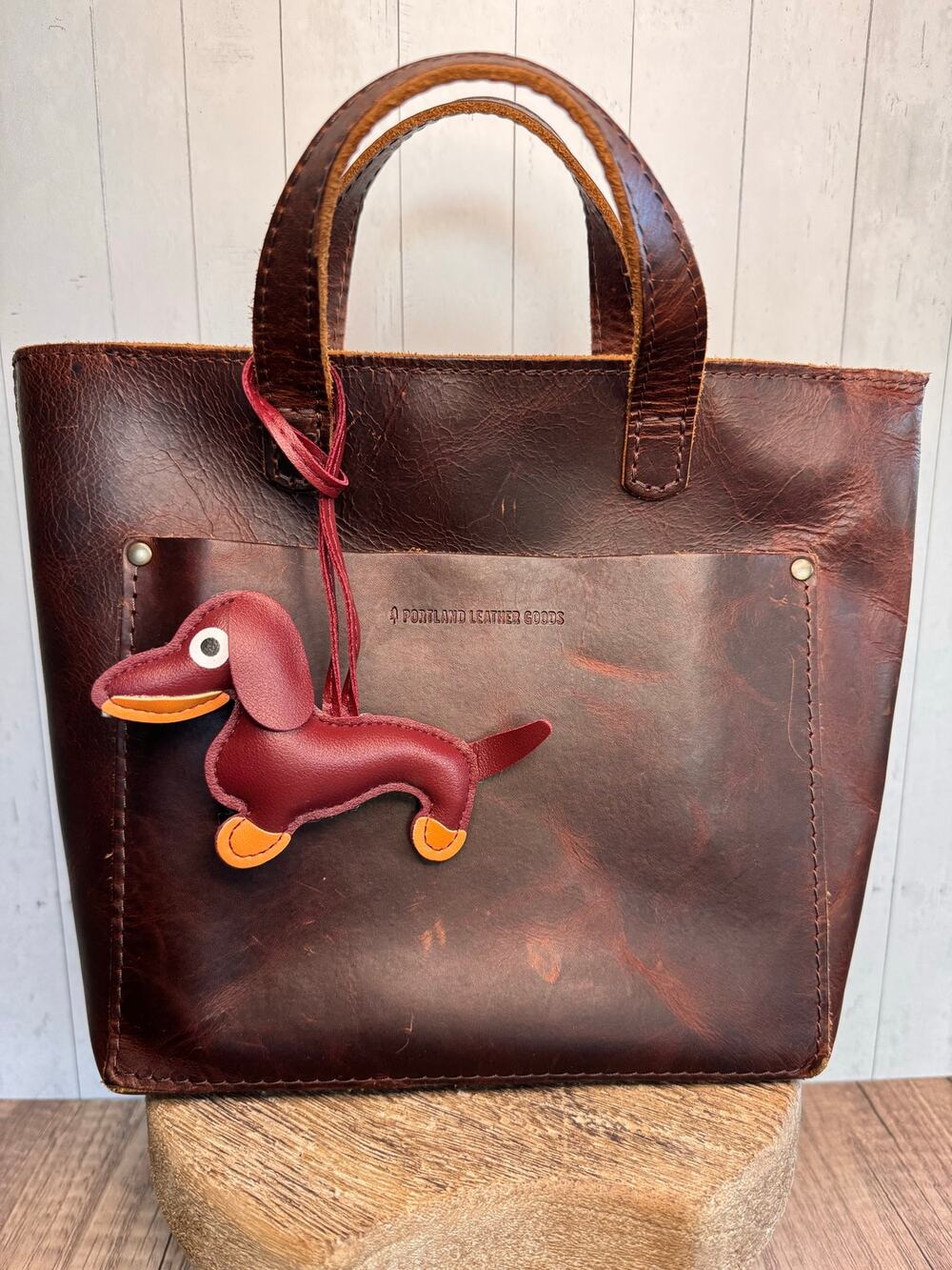 Burgundy Dachshund Wiener Dog Bag Charm Dog Lover Purse Charm Dog Cute Charm